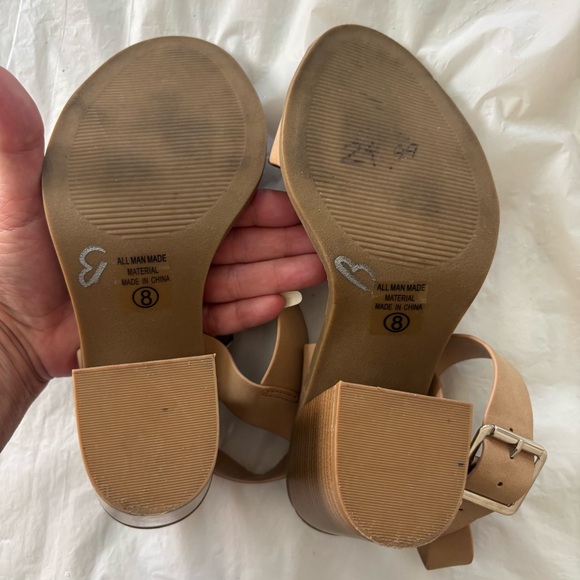 VICI Tan Block Heel Strappy Sandals SZ 8 Worn 1X Indoors - Picture 8 of 13
